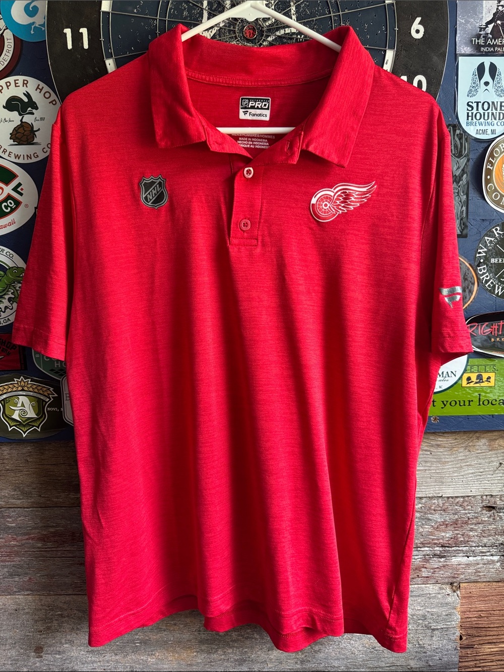 Fanatics Men’s Large Red Detroit Red Wings Polo